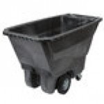 Rubbermaid® 0.5 Cubic Yard Black Rotomolded Tilt Truck / Trash Cart with Hinged Dome Lid (850 lb.)