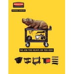 Rubbermaid® 0.5 Cubic Yard Black Rotomolded Tilt Truck / Trash Cart with Hinged Dome Lid (850 lb.)