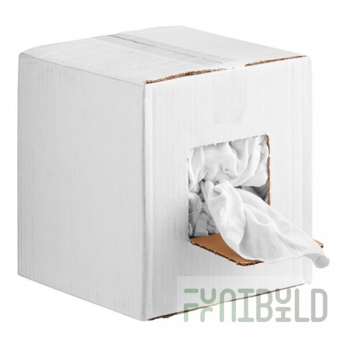 Hospeco White Lightweight Recycled One-Sided Terry Woven Rags in Bulk - 50 lb.