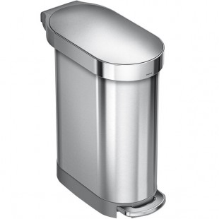 simplehuman CW2044 12 Gallon / 45 Liter Brushed Stainless Steel Slim Step-On Rectangular Trash Can simplehuman CW2044 12 Gallon / 45 Liter Brushed Stainless Steel Slim Step-On Rectangular Trash Can