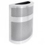 Ex-Cell Kaiser VC2234 HR SS/PLTNM Venue Collection 20 Gallon Half Round Stainless Steel Perforated Trash Can with Platinum Lid Ex-Cell Kaiser VC2234 HR SS/PLTNM Venue Collection 20 Gallon Half Round Stainless Steel Perforated Trash Can with Platinum Lid