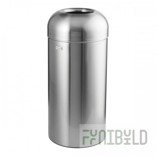 Tramontina 81200/025 18 Gallon Stainless Steel Round Indoor Decorative Trash Can with Open Dome Lid