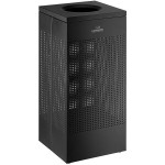 Lancaster Table & Seating 16 Gallon Black Perforated Powder-Coated Metal Square Decorative Trash Can Lancaster Table & Seating 16 Gallon Black Perforated Powder-Coated Metal Square Decorative Trash Can