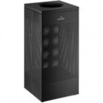 Lancaster Table & Seating 16 Gallon Black Perforated Powder-Coated Metal Square Decorative Trash Can Lancaster Table & Seating 16 Gallon Black Perforated Powder-Coated Metal Square Decorative Trash Can