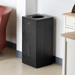 Lancaster Table & Seating 16 Gallon Black Perforated Powder-Coated Metal Square Decorative Trash Can Lancaster Table & Seating 16 Gallon Black Perforated Powder-Coated Metal Square Decorative Trash Can