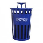 Witt Industries Oakley Eco 72 Gallon 2-Stream Outdoor Recycle Station with Rain Cap Lid Witt Industries Oakley Eco 72 Gallon 2-Stream Outdoor Recycle Station with Rain Cap Lid