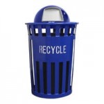 Witt Industries Oakley Eco 72 Gallon 2-Stream Outdoor Recycle Station with Rain Cap Lid Witt Industries Oakley Eco 72 Gallon 2-Stream Outdoor Recycle Station with Rain Cap Lid