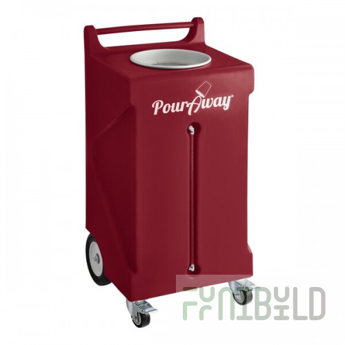 PourAway Cadet 456802 30 Gallon Burgundy HDPE Rectangular Liquids Disposal Receptacle