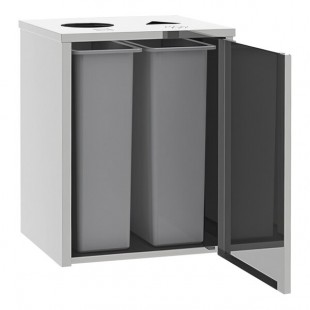 Lakeside 3312 Stainless Steel Rectangular Refuse / Recycle Station with Top Access - 26 1/2