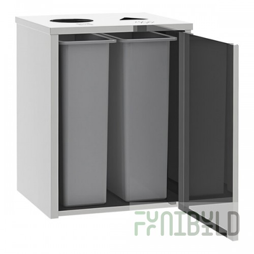 Lakeside 3312 Stainless Steel Rectangular Refuse / Recycle Station with Top Access - 26 1/2