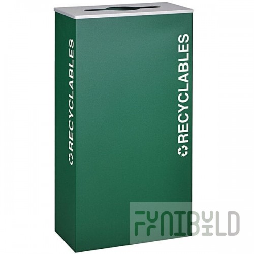 Ex-Cell Kaiser RC-KD17-R EGX Kaleidoscope XL Series Emerald Texture 17 Gallon Customizable Rectangular Recyclables Receptacle
