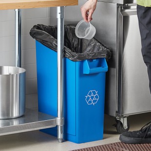 Lavex 52 Qt. / 13 Gallon Blue Rectangular Under-Counter Recycling Bin Lavex 52 Qt. / 13 Gallon Blue Rectangular Under-Counter Recycling Bin