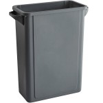 Lavex 16 Gallon Gray Slim Rectangular Trash Can Lavex 16 Gallon Gray Slim Rectangular Trash Can