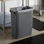 Lavex 16 Gallon Gray Slim Rectangular Trash Can Lavex 16 Gallon Gray Slim Rectangular Trash Can