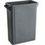 Lavex 16 Gallon Gray Slim Rectangular Trash Can Lavex 16 Gallon Gray Slim Rectangular Trash Can