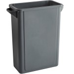Lavex 16 Gallon Gray Slim Rectangular Trash Can Lavex 16 Gallon Gray Slim Rectangular Trash Can