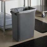 Lavex 16 Gallon Gray Slim Rectangular Trash Can Lavex 16 Gallon Gray Slim Rectangular Trash Can