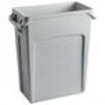 Lavex 16 Gallon Gray Slim Rectangular Trash Can Lavex 16 Gallon Gray Slim Rectangular Trash Can