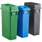 Lavex 16 Gallon Gray Slim Rectangular Trash Can Lavex 16 Gallon Gray Slim Rectangular Trash Can