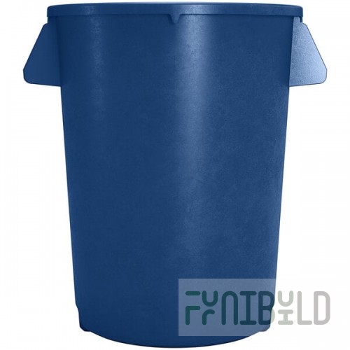 Carlisle 84103214 Bronco 32 Gallon Blue Round Trash Can