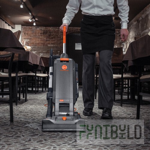 Hoover CH54115 HushTone 15+ Commercial Bagged Upright Vacuum Cleaner with Intellibelt - 1200W