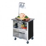 Lakeside 646RD Heavy-Duty Stainless Steel Three Shelf Flat Top Utility Cart with Enclosed Base and Red Finish - 22