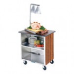 Lakeside 646RD Heavy-Duty Stainless Steel Three Shelf Flat Top Utility Cart with Enclosed Base and Red Finish - 22