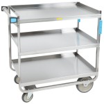 Lakeside 544 Heavy-Duty NSF Stainless Steel 3 Shelf Utility Cart - 22 3/8 Lakeside 544 Heavy-Duty NSF Stainless Steel 3 Shelf Utility Cart - 22 3/8