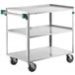 Lakeside 544 Heavy-Duty NSF Stainless Steel 3 Shelf Utility Cart - 22 3/8 Lakeside 544 Heavy-Duty NSF Stainless Steel 3 Shelf Utility Cart - 22 3/8
