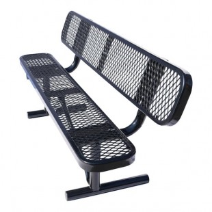 Lifeyard 6' Black Expanded Metal Bench