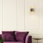 Globe Glam Matte Brass Wall Sconce with Ribbed Glass Shade - 120V, 40W Globe Glam Matte Brass Wall Sconce with Ribbed Glass Shade - 120V, 40W