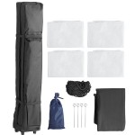 Backyard Pro Courtyard Series 10' x 10' Black Straight Leg Aluminum Instant Pop Up Canopy Tent Deluxe Kit with 4 Side Walls Backyard Pro Courtyard Series 10' x 10' Black Straight Leg Aluminum Instant Pop Up Canopy Tent Deluxe Kit with 4 Side Walls