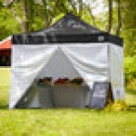 Backyard Pro Courtyard Series 10' x 10' Black Straight Leg Aluminum Instant Pop Up Canopy Tent Deluxe Kit with 4 Side Walls Backyard Pro Courtyard Series 10' x 10' Black Straight Leg Aluminum Instant Pop Up Canopy Tent Deluxe Kit with 4 Side Walls
