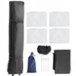 Backyard Pro Courtyard Series 10' x 10' Black Straight Leg Aluminum Instant Pop Up Canopy Tent Deluxe Kit with 4 Side Walls Backyard Pro Courtyard Series 10' x 10' Black Straight Leg Aluminum Instant Pop Up Canopy Tent Deluxe Kit with 4 Side Walls