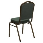 Flash Furniture FD-C01-GOLDVEIN-0640-GG Hercules Green Pattern Fabric Crown Back Stackable Banquet Chair with Gold Vein Frame