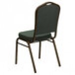 Flash Furniture FD-C01-GOLDVEIN-0640-GG Hercules Green Pattern Fabric Crown Back Stackable Banquet Chair with Gold Vein Frame