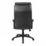 Boss Black LeatherPlus High-Back Executive Chair with Padded Loop Arms and Pillow-Top Cushions
