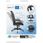 Boss Black LeatherPlus High-Back Executive Chair with Padded Loop Arms and Pillow-Top Cushions