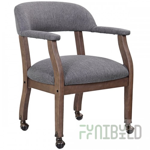 Boss B9545DW-SG Slate Gray Linen Modern Captain's Chair with Casters