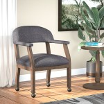 Boss B9545DW-SG Slate Gray Linen Modern Captain's Chair with Casters