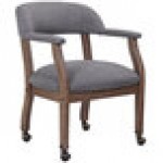 Boss B9545DW-SG Slate Gray Linen Modern Captain's Chair with Casters