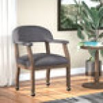 Boss B9545DW-SG Slate Gray Linen Modern Captain's Chair with Casters