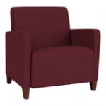 Lesro Ravenna Open House Wine Fabric Oversized Guest Chair with Walnut Wood Legs Lesro Ravenna Open House Wine Fabric Oversized Guest Chair with Walnut Wood Legs