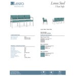 Lesro Lenox Steel Patriot Plus Sea Vinyl 3-Seat Sofa Lesro Lenox Steel Patriot Plus Sea Vinyl 3-Seat Sofa
