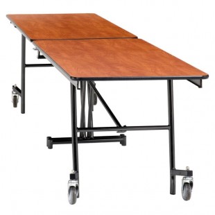 National Public Seating MT10-PWPEPC 10' Rectangular Mobile Plywood Cafeteria Table with Powder Coated Frame and ProtectEdge