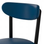 Lancaster Table & Seating Boomerang Black Finish Chair with Navy Vinyl Seat and Back Lancaster Table & Seating Boomerang Black Finish Chair with Navy Vinyl Seat and Back