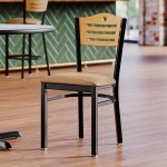 Lancaster Table & Seating Black Finish Side Chair with Light Brown Vinyl Seat and Natural Wood Back - Assembled Lancaster Table & Seating Black Finish Side Chair with Light Brown Vinyl Seat and Natural Wood Back - Assembled