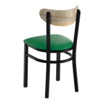 Lancaster Table & Seating Boomerang Black Finish Chair with Green Vinyl Seat and Driftwood Back Lancaster Table & Seating Boomerang Black Finish Chair with Green Vinyl Seat and Driftwood Back