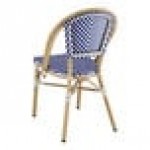 Lancaster Table & Seating Bistro Blue and White Teslin Outdoor Side Chair Lancaster Table & Seating Bistro Blue and White Teslin Outdoor Side Chair