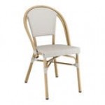 Lancaster Table & Seating Bistro Blue and White Teslin Outdoor Side Chair Lancaster Table & Seating Bistro Blue and White Teslin Outdoor Side Chair